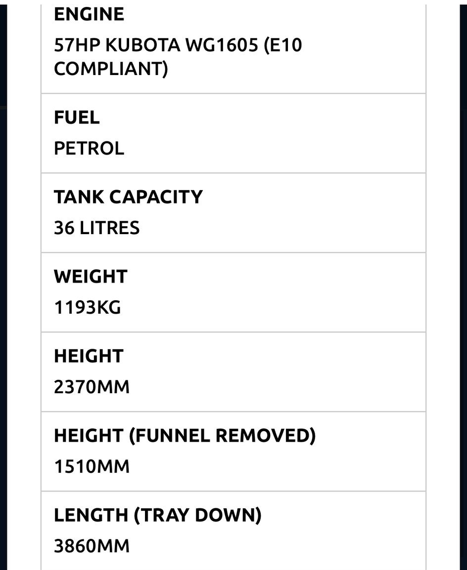 Timberwolf TW 280TDHB Wood Chipper Spec Sheet For Hire Newbury